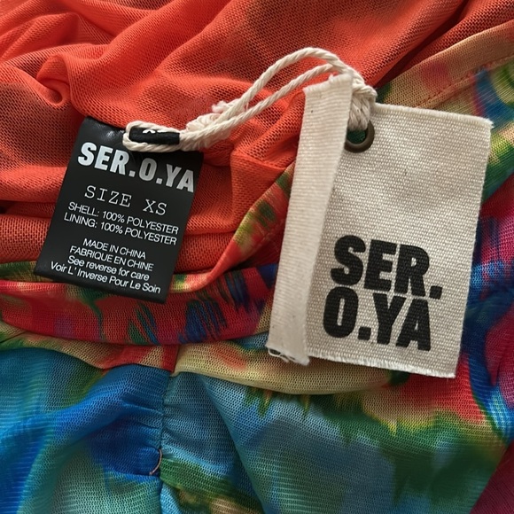 NWT SER.O.YA Imani One-Shoulder Ruched Cut-Out Midi Bodycon Dress​ - Picture 4 of 5